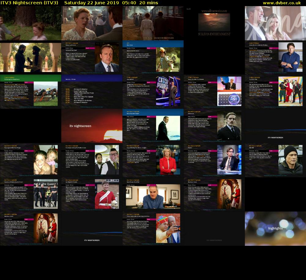 ITV3 Nightscreen (ITV3) Saturday 22 June 2019 05:40 - 06:00