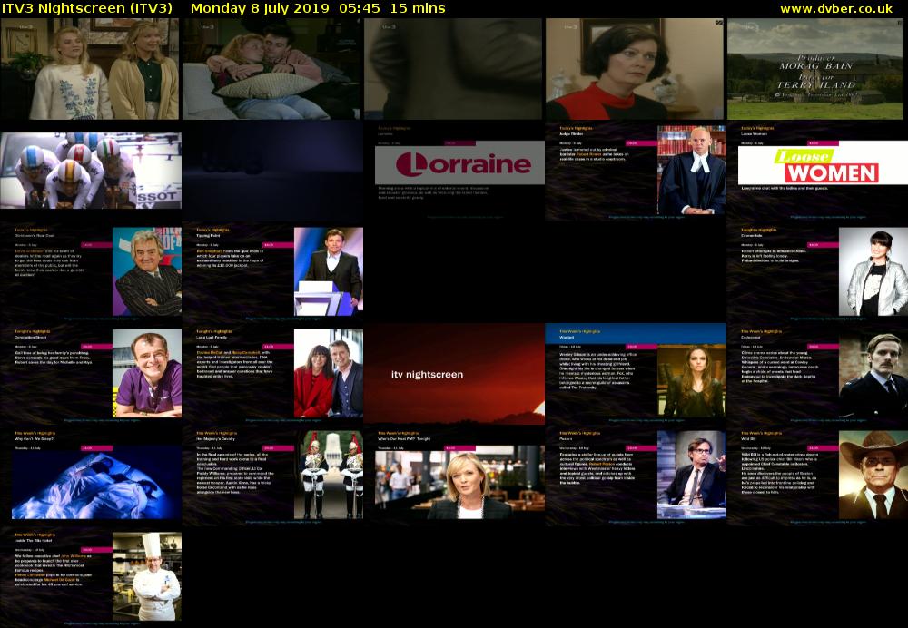 ITV3 Nightscreen (ITV3) Monday 8 July 2019 05:45 - 06:00