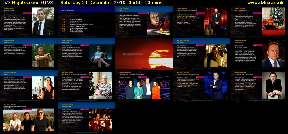 ITV3 Nightscreen (ITV3) Saturday 21 December 2019 05:50 - 06:00