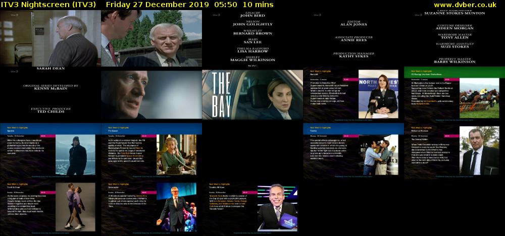 ITV3 Nightscreen (ITV3) Friday 27 December 2019 05:50 - 06:00