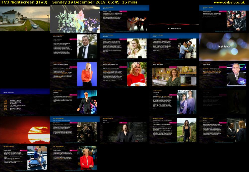 ITV3 Nightscreen (ITV3) Sunday 29 December 2019 05:45 - 06:00