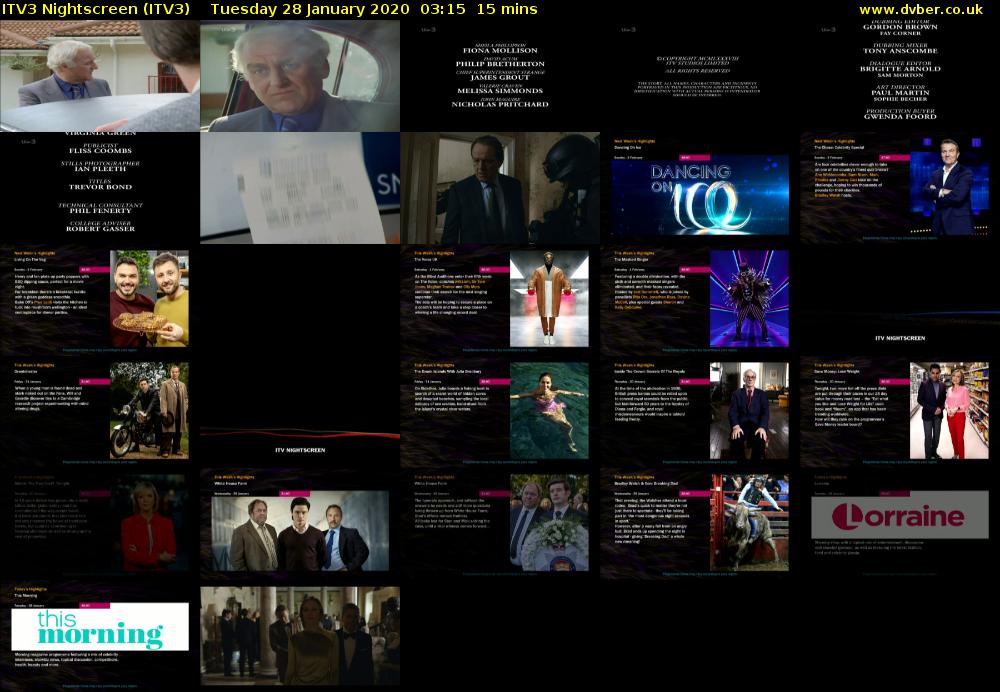 ITV3 Nightscreen (ITV3) Tuesday 28 January 2020 03:15 - 03:30