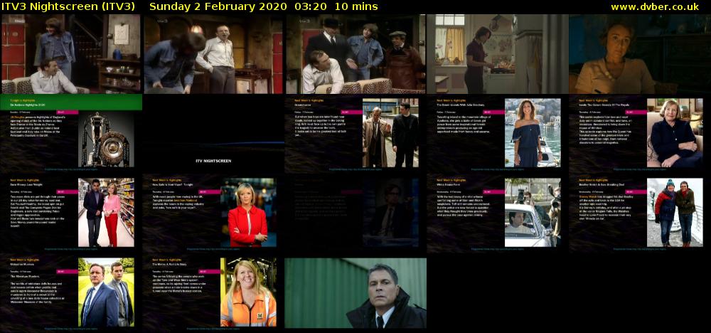 ITV3 Nightscreen (ITV3) Sunday 2 February 2020 03:20 - 03:30