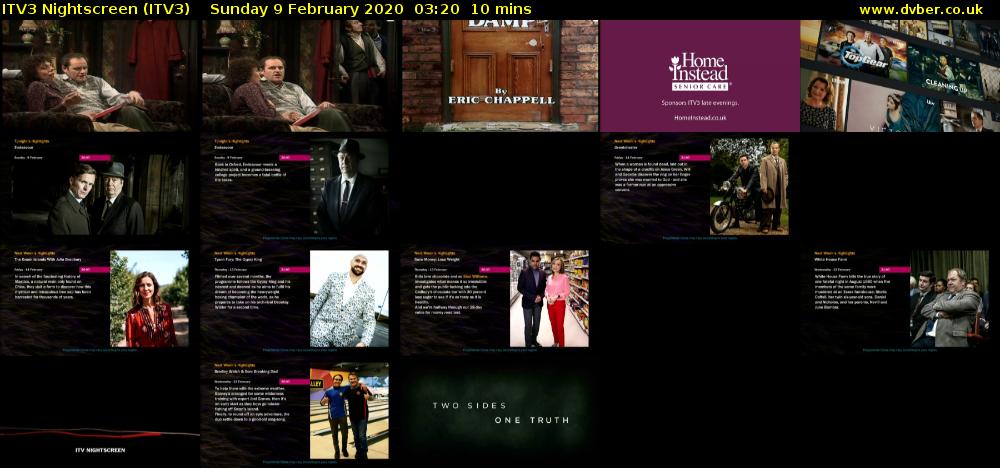 ITV3 Nightscreen (ITV3) Sunday 9 February 2020 03:20 - 03:30