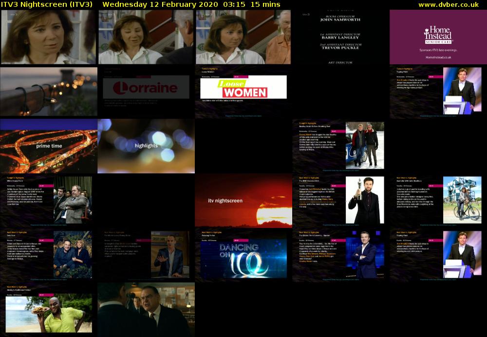 ITV3 Nightscreen (ITV3) Wednesday 12 February 2020 03:15 - 03:30
