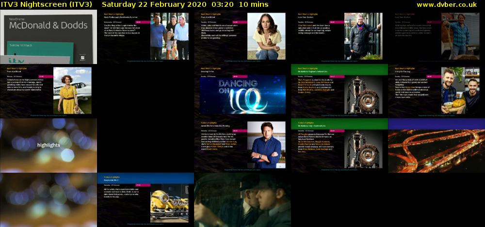 ITV3 Nightscreen (ITV3) Saturday 22 February 2020 03:20 - 03:30