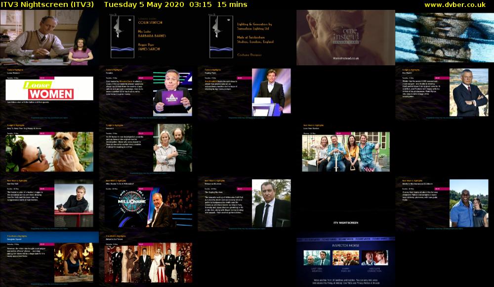 ITV3 Nightscreen (ITV3) Tuesday 5 May 2020 03:15 - 03:30
