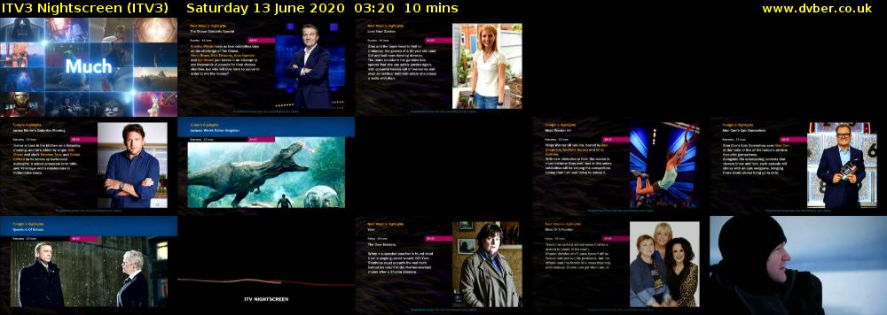 ITV3 Nightscreen (ITV3) Saturday 13 June 2020 03:20 - 03:30