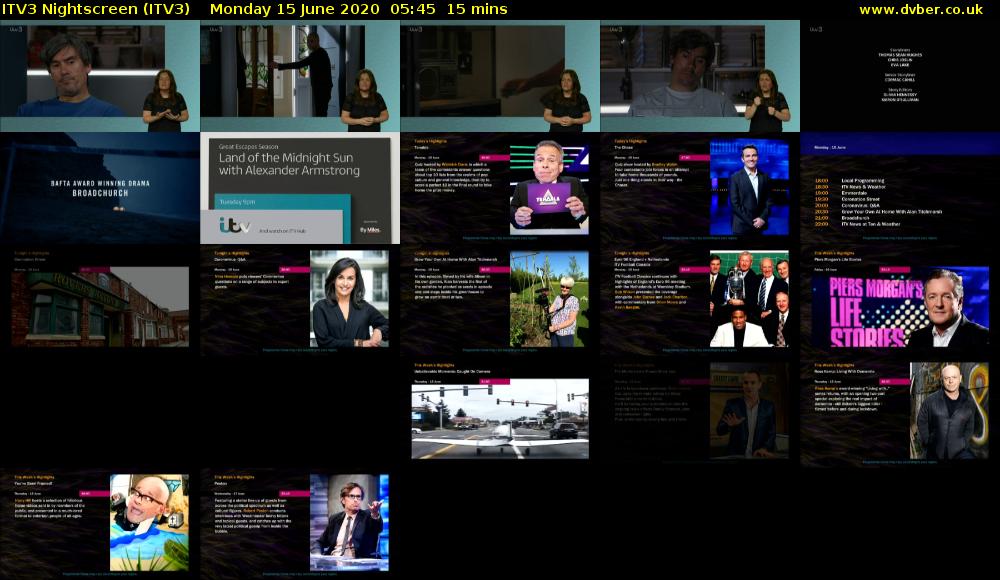 ITV3 Nightscreen (ITV3) Monday 15 June 2020 05:45 - 06:00
