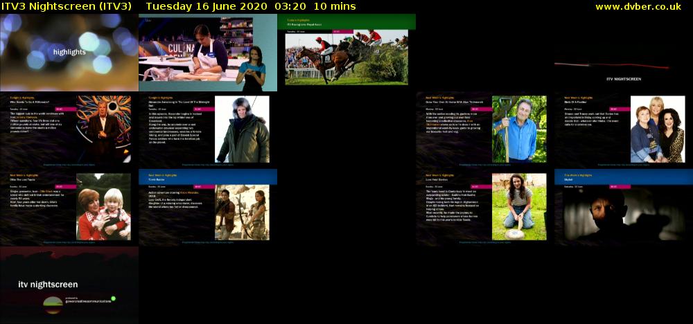ITV3 Nightscreen (ITV3) Tuesday 16 June 2020 03:20 - 03:30