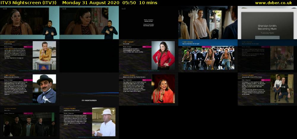 ITV3 Nightscreen (ITV3) Monday 31 August 2020 05:50 - 06:00