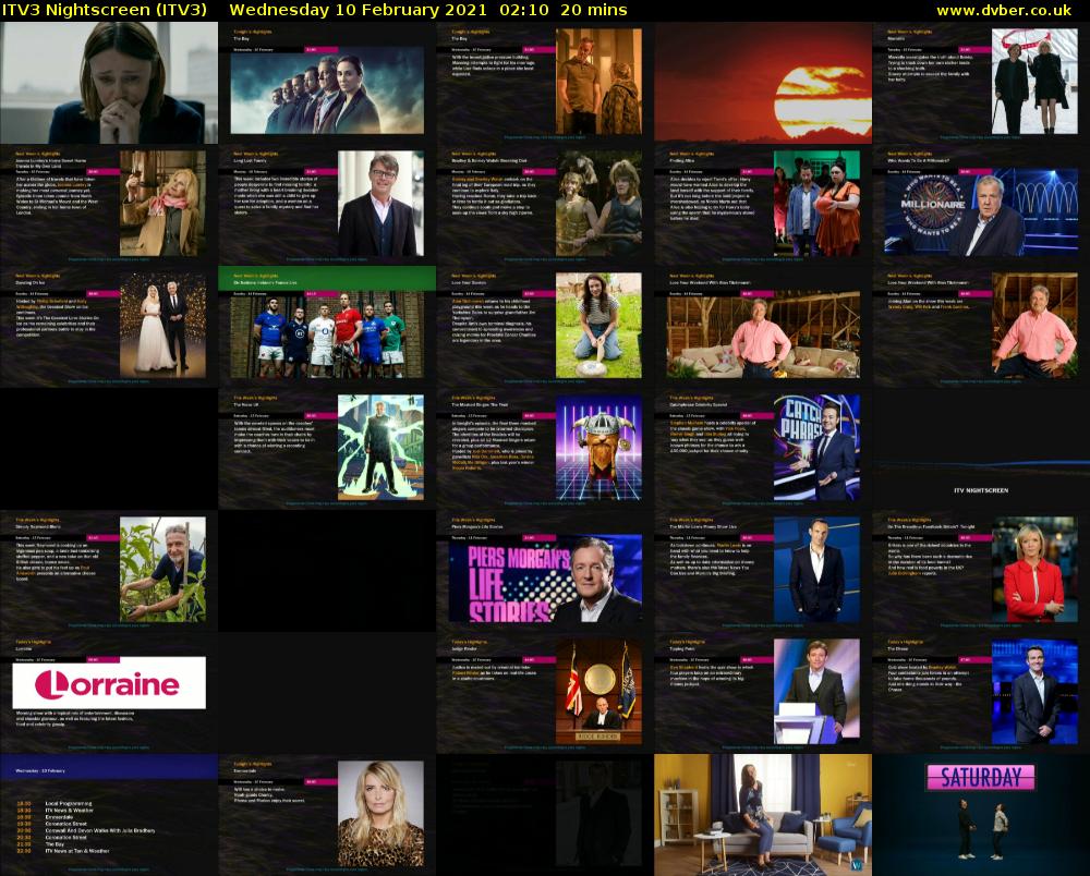 ITV3 Nightscreen (ITV3) Wednesday 10 February 2021 02:10 - 02:30