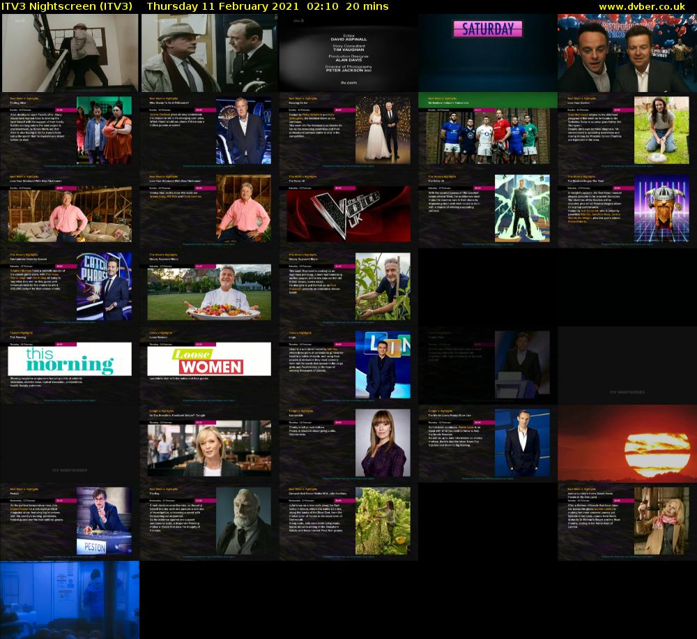 ITV3 Nightscreen (ITV3) Thursday 11 February 2021 02:10 - 02:30