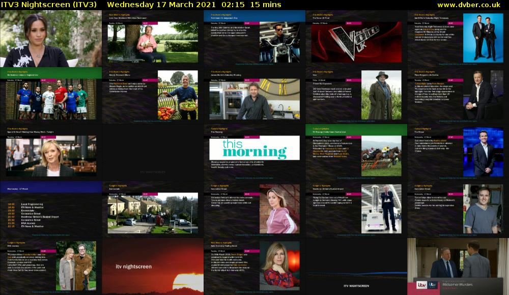 ITV3 Nightscreen (ITV3) Wednesday 17 March 2021 02:15 - 02:30