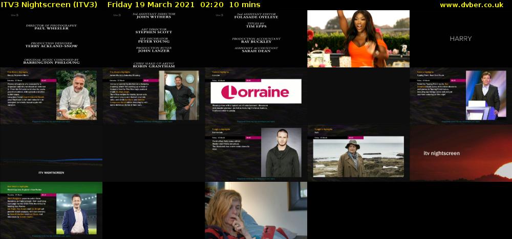 ITV3 Nightscreen (ITV3) Friday 19 March 2021 02:20 - 02:30