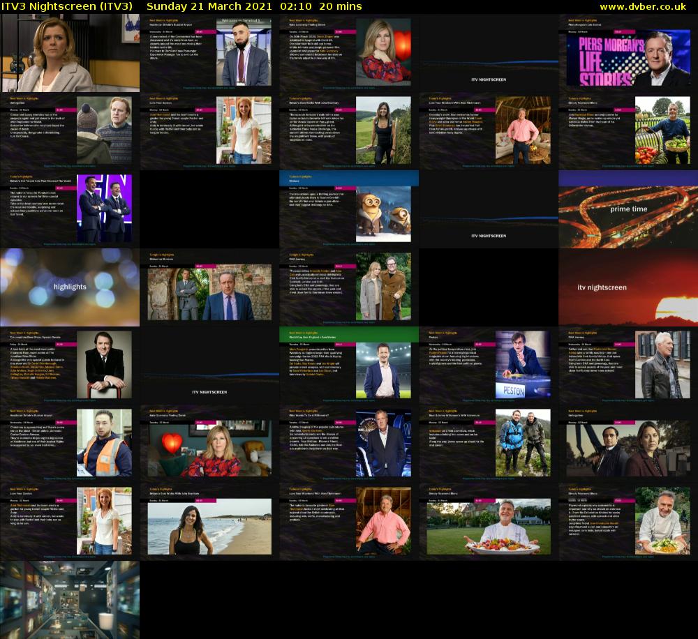 ITV3 Nightscreen (ITV3) Sunday 21 March 2021 02:10 - 02:30