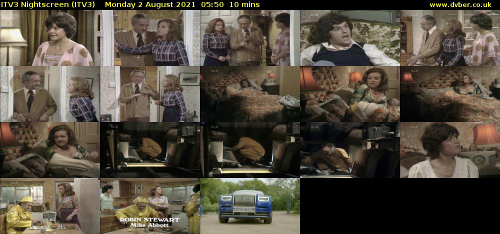 ITV3 Nightscreen (ITV3) Monday 2 August 2021 05:50 - 06:00