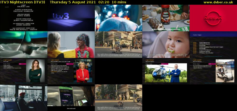 ITV3 Nightscreen (ITV3) Thursday 5 August 2021 02:20 - 02:30