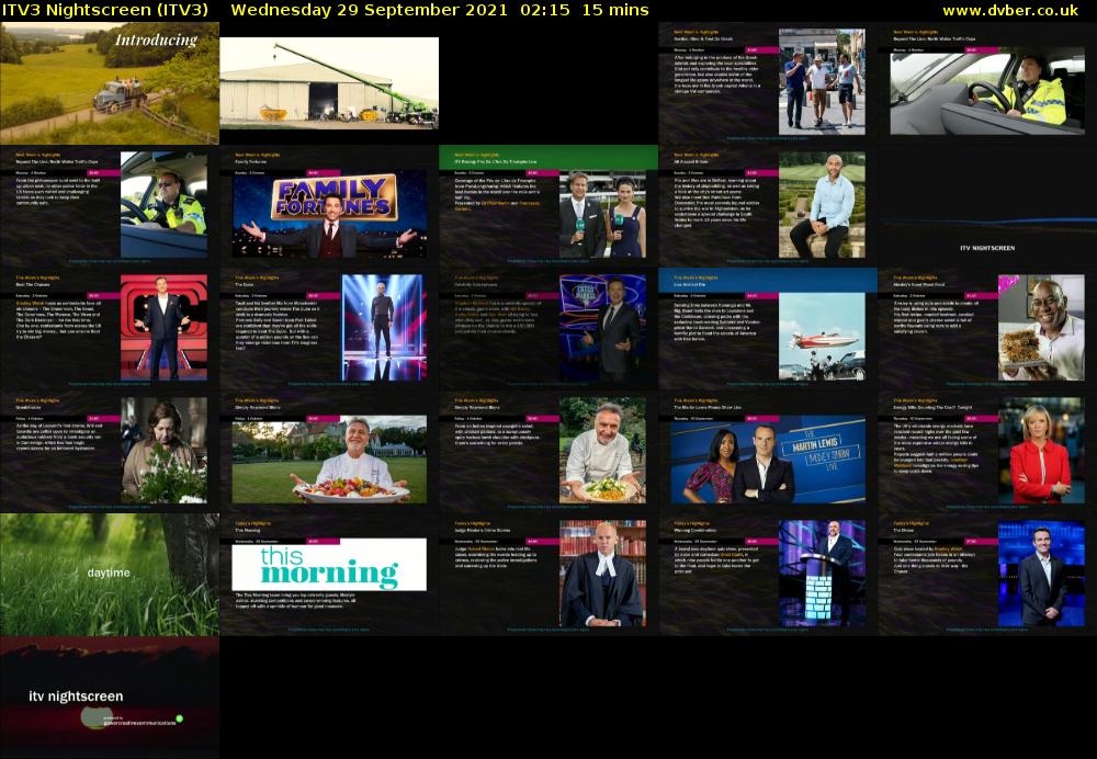 ITV3 Nightscreen (ITV3) Wednesday 29 September 2021 02:15 - 02:30