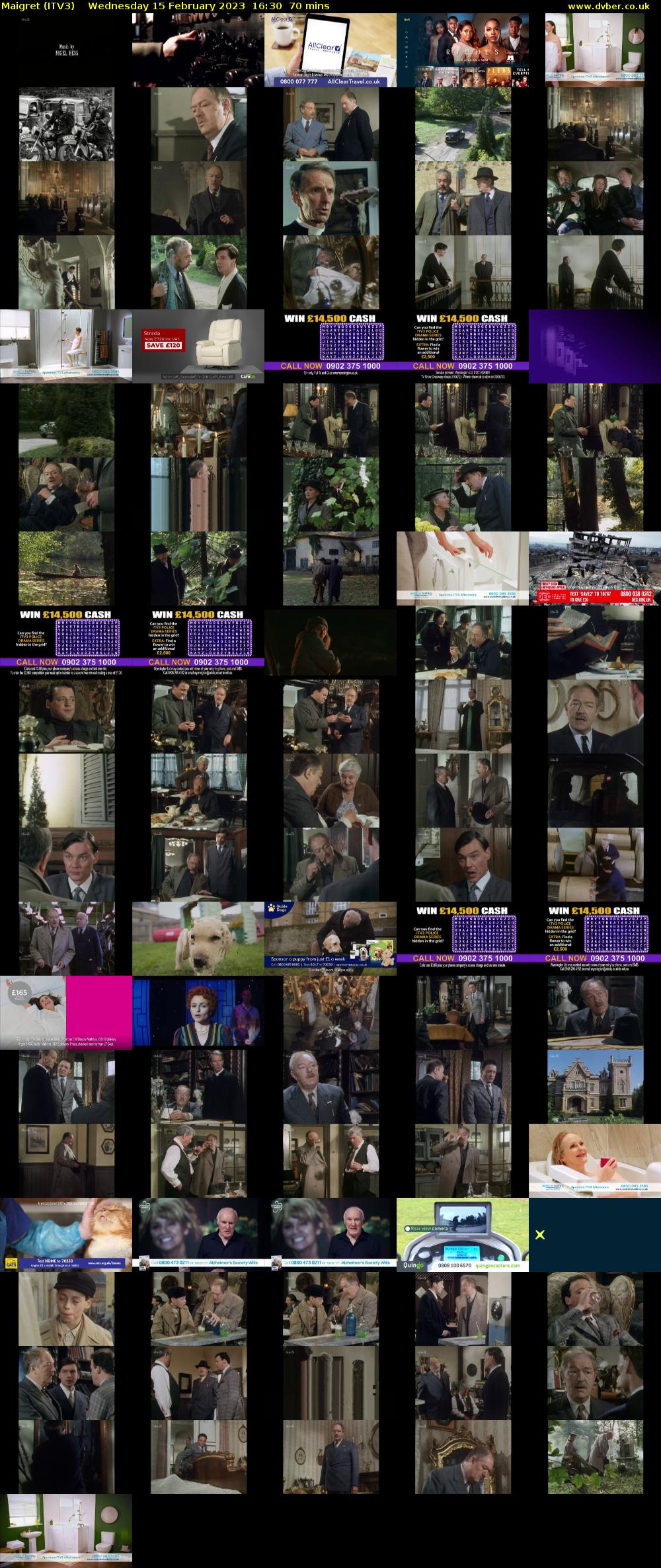 Maigret (ITV3) Wednesday 15 February 2023 16:30 - 17:40