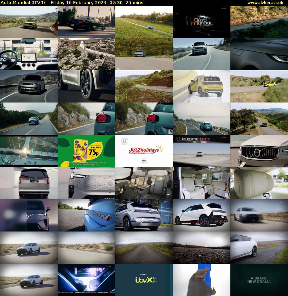 Auto Mundial (ITV4) Friday 16 February 2024 02:30 - 02:55