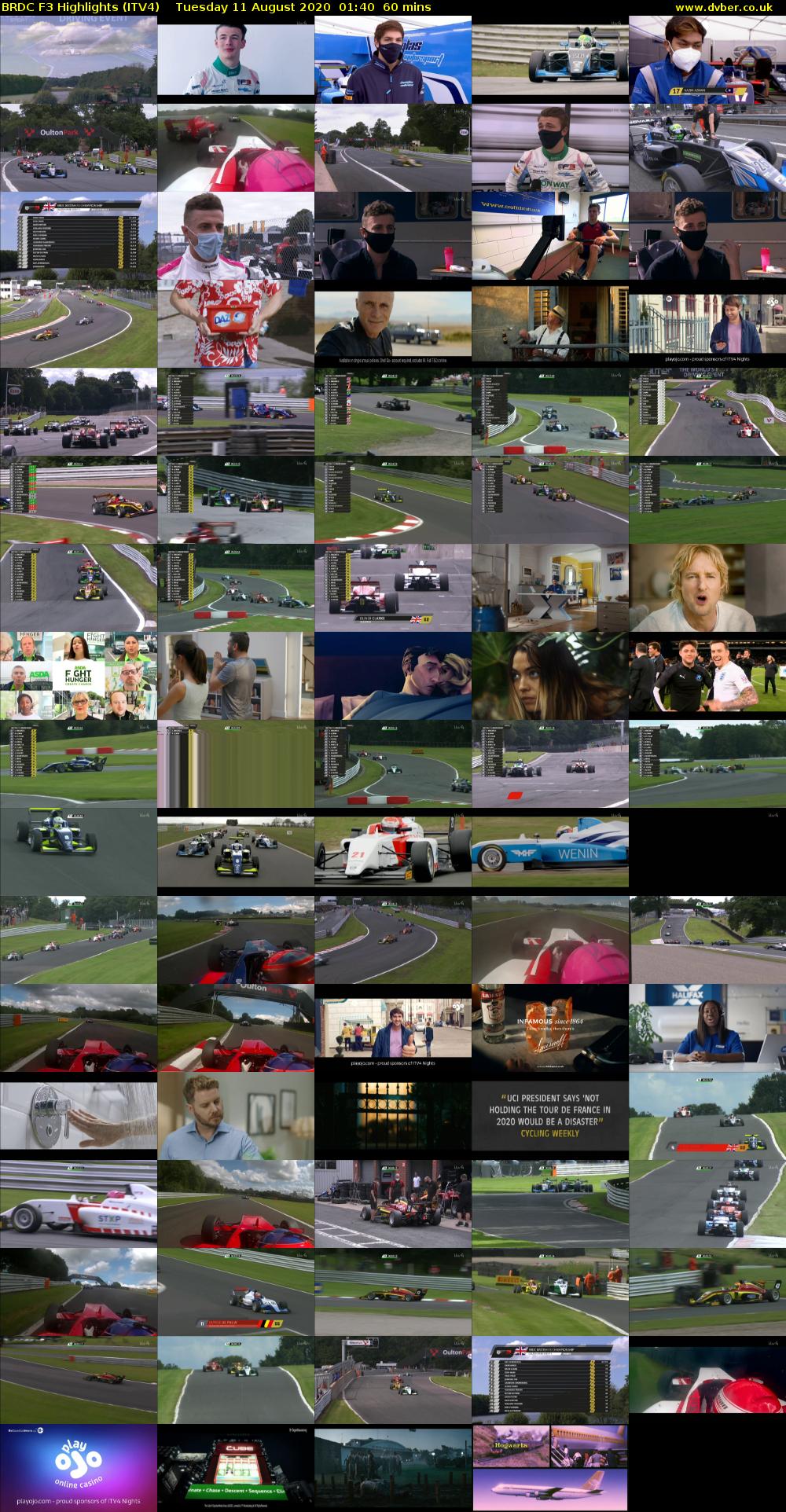 BRDC F3 Highlights (ITV4) Tuesday 11 August 2020 01:40 - 02:40