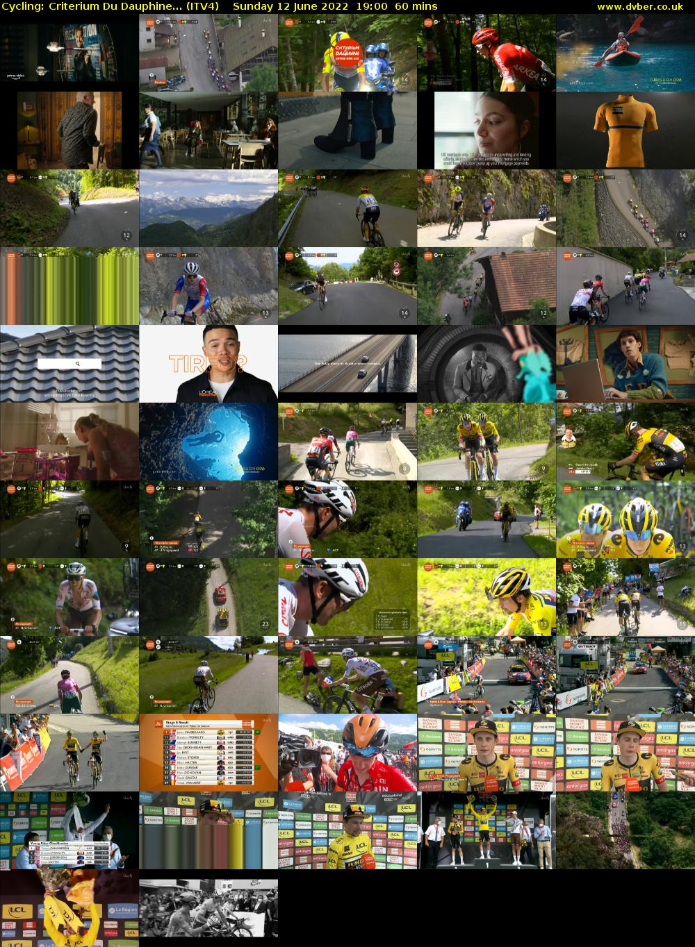 Cycling: Criterium Du Dauphine... (ITV4) Sunday 12 June 2022 19:00 - 20:00