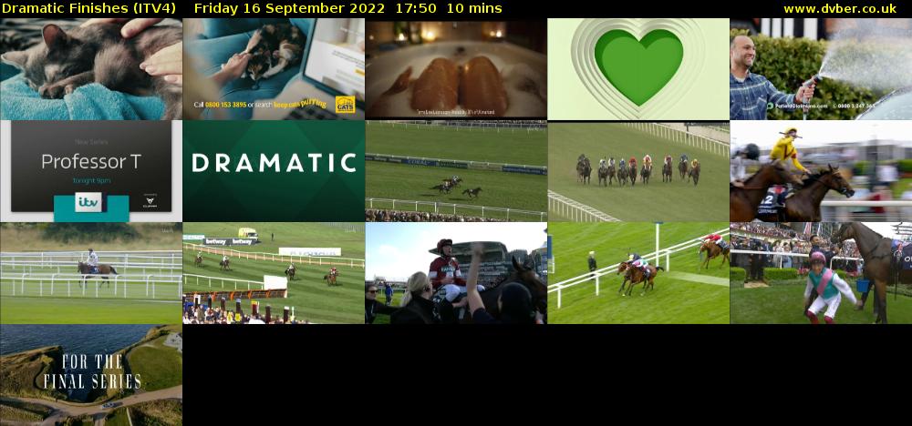 Dramatic Finishes (ITV4) Friday 16 September 2022 17:50 - 18:00
