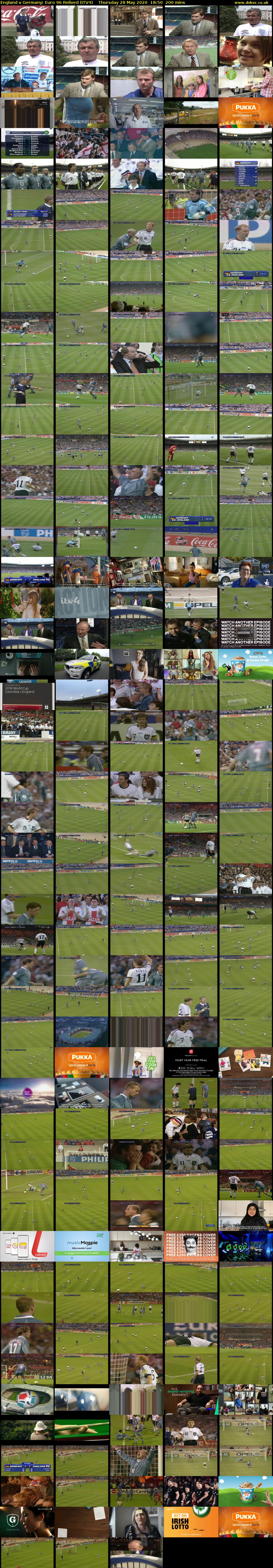 England v Germany: Euro 96 Relived (ITV4) Thursday 28 May 2020 18:50 - 22:10