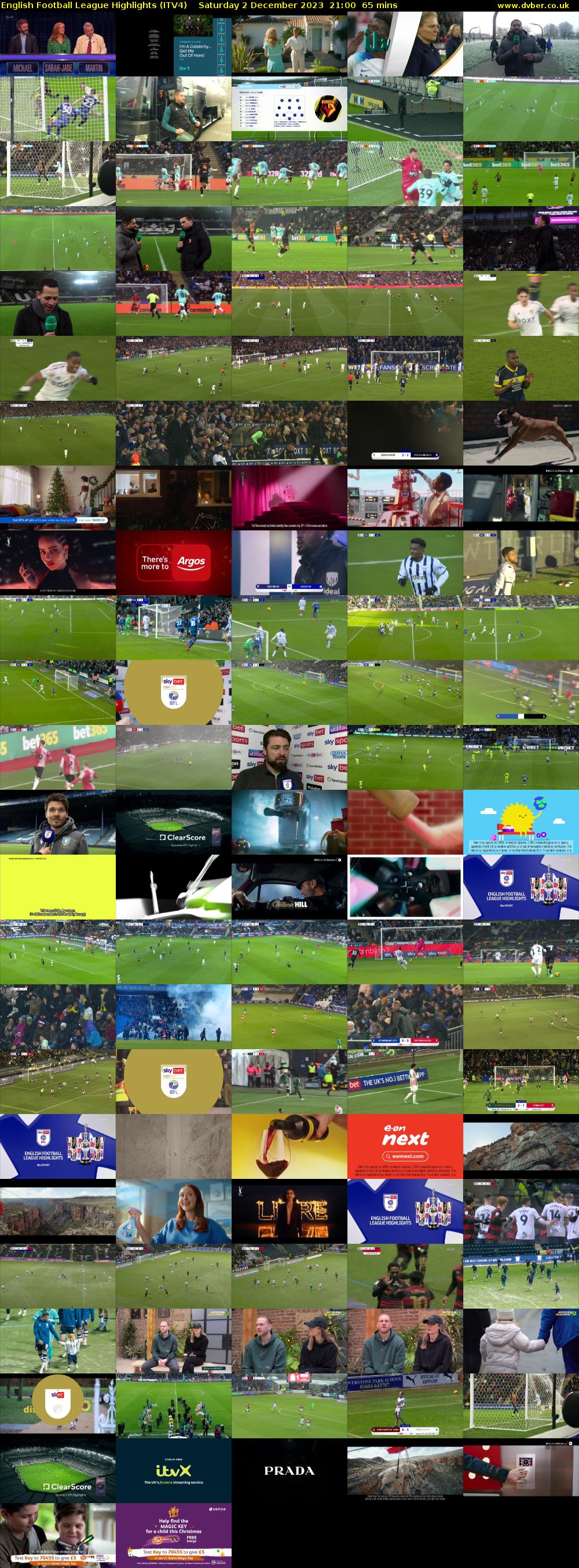 English Football League Highlights (ITV4) Saturday 2 December 2023 21:00 - 22:05