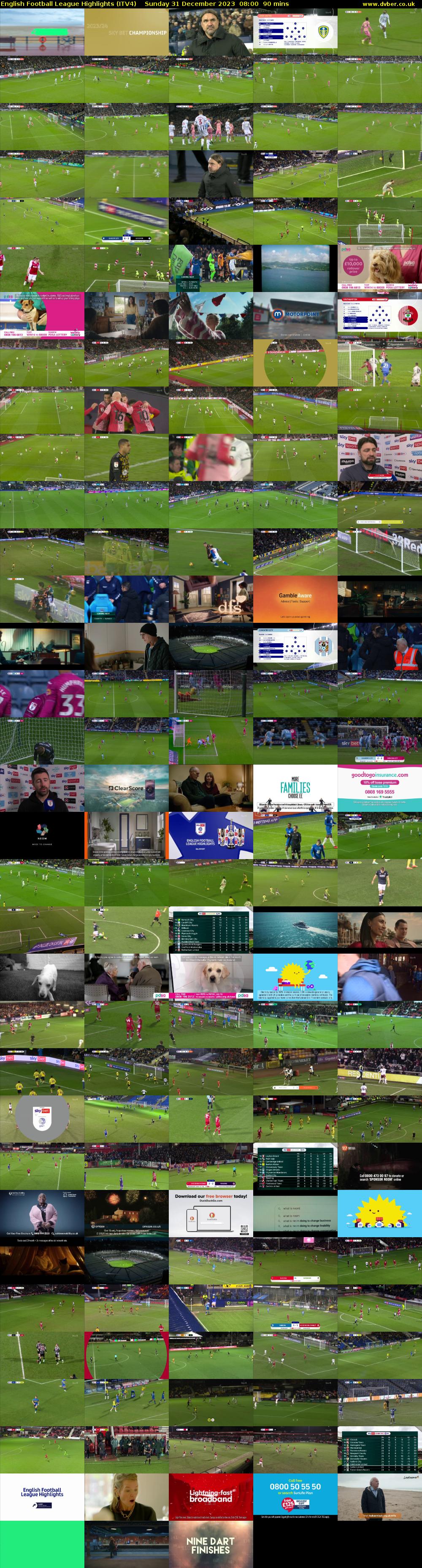 English Football League Highlights (ITV4) Sunday 31 December 2023 08:00 - 09:30