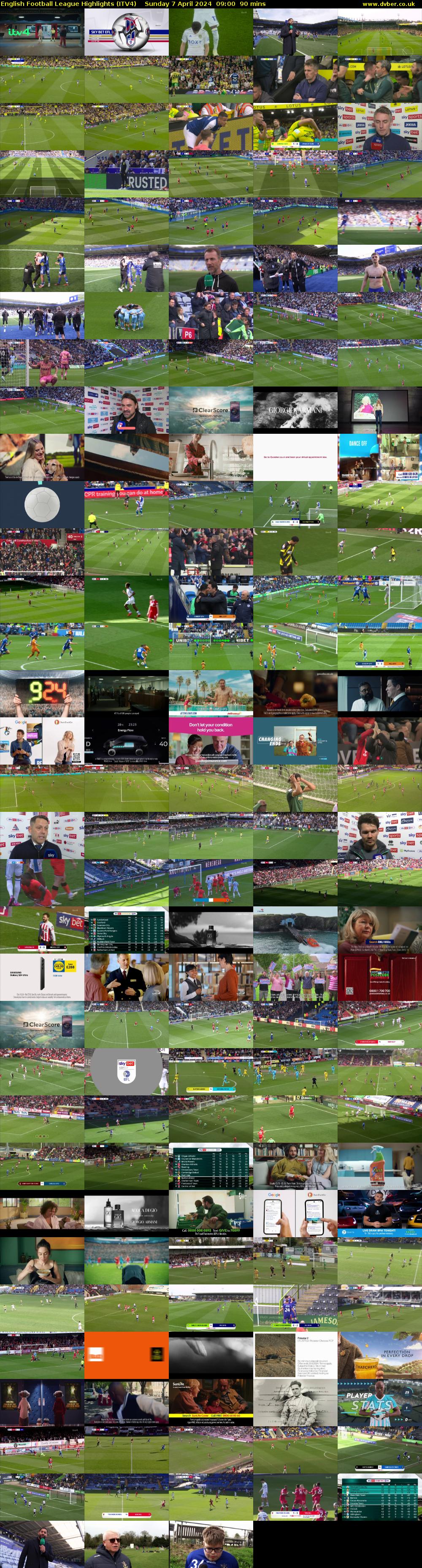 English Football League Highlights (ITV4) Sunday 7 April 2024 09:00 - 10:30