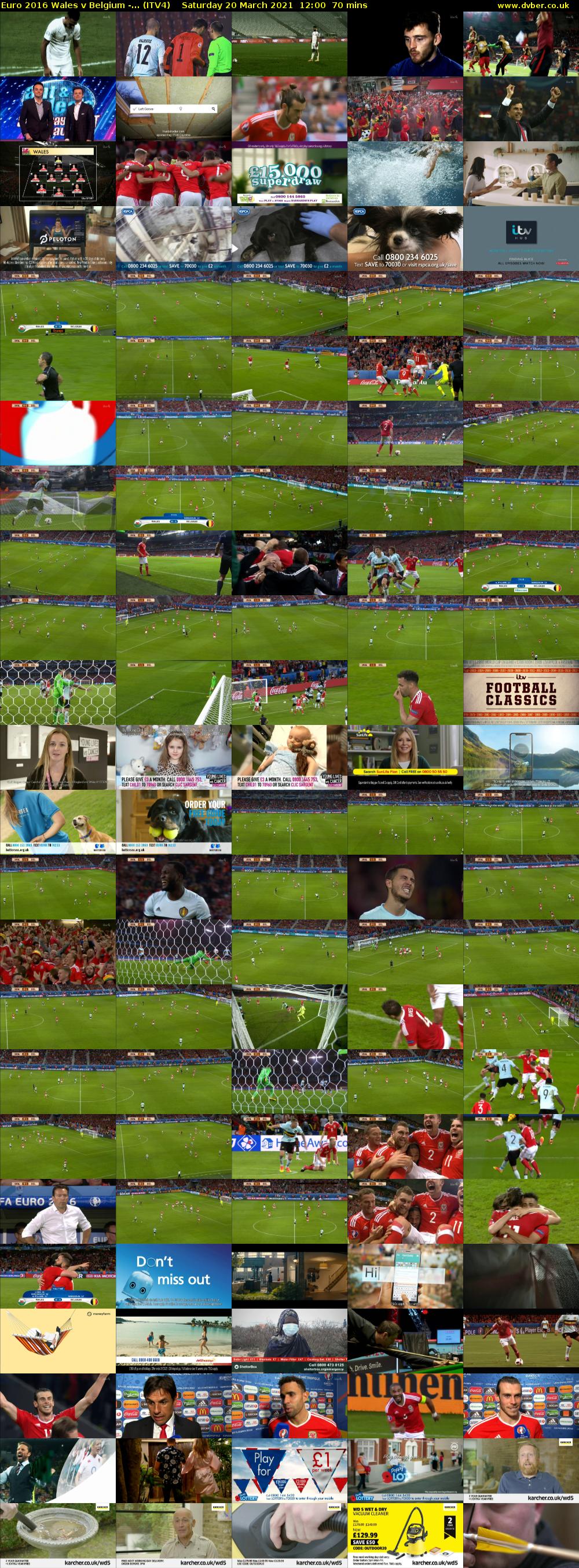 Euro 2016 Wales v Belgium -... (ITV4) Saturday 20 March 2021 12:00 - 13:10