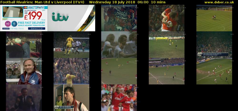 Football Rivalries: Man Utd v Liverpool (ITV4) Wednesday 18 July 2018 06:00 - 06:10
