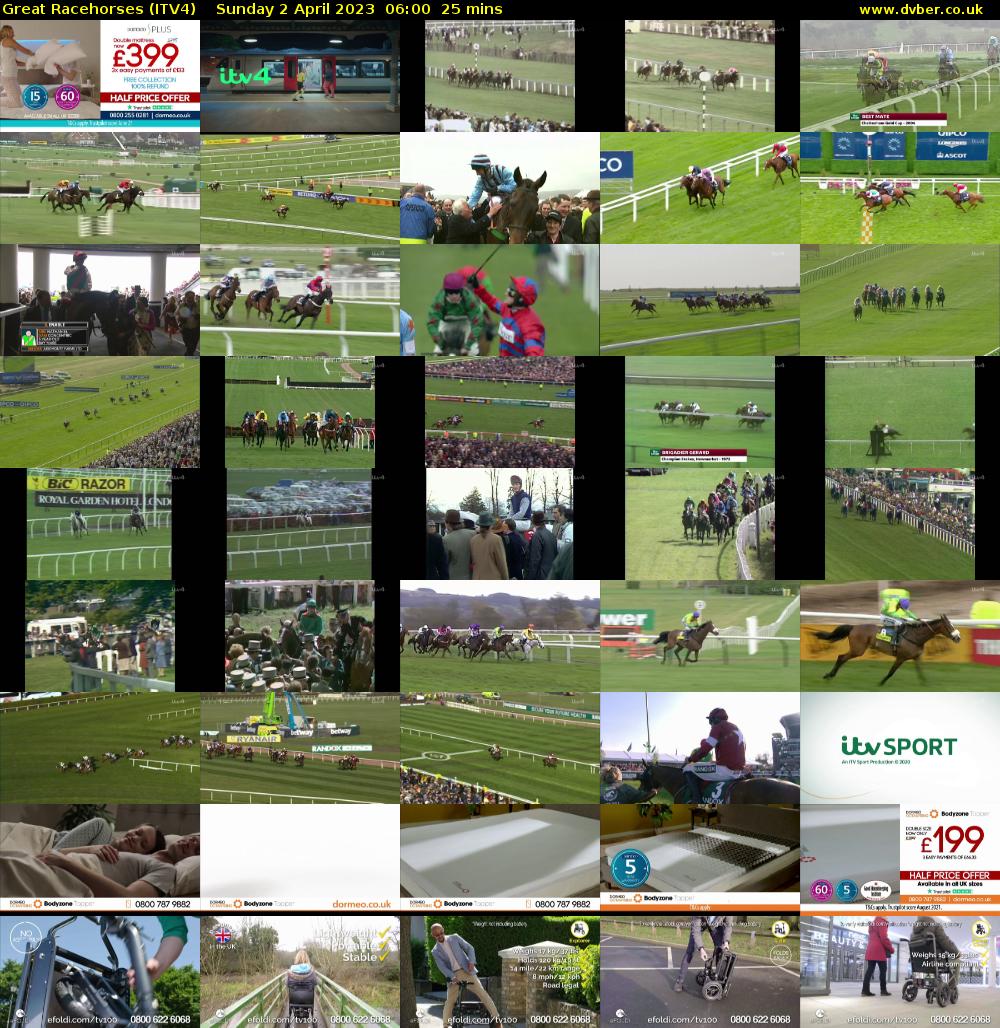 Great Racehorses (ITV4) Sunday 2 April 2023 06:00 - 06:25