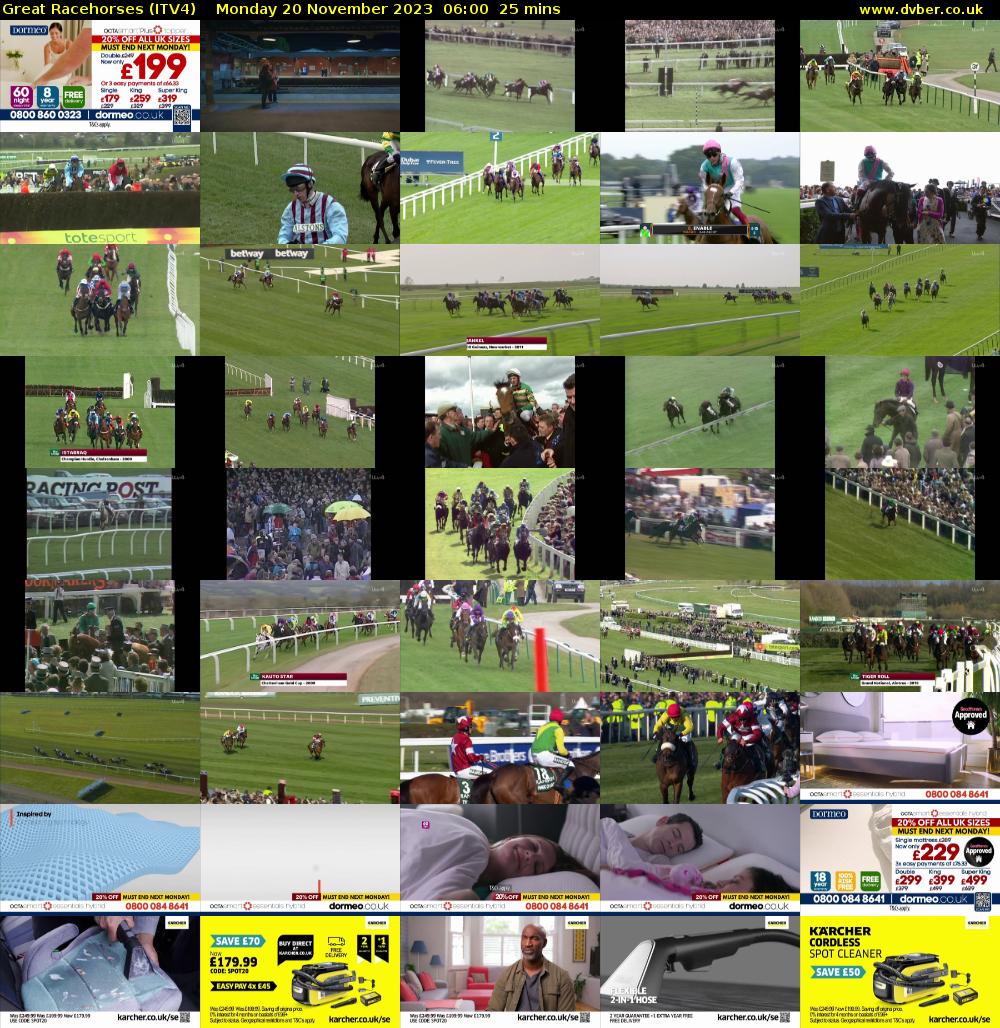 Great Racehorses (ITV4) Monday 20 November 2023 06:00 - 06:25