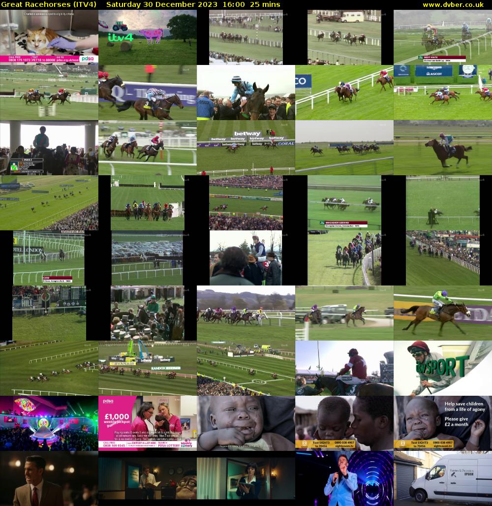 Great Racehorses (ITV4) Saturday 30 December 2023 16:00 - 16:25