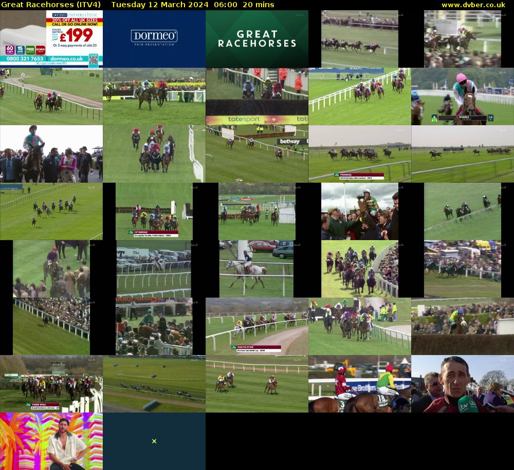 Great Racehorses (ITV4) Tuesday 12 March 2024 06:00 - 06:20