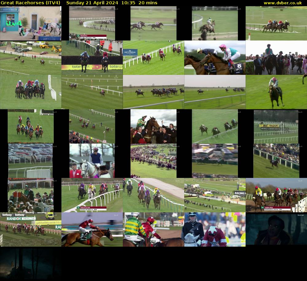 Great Racehorses (ITV4) Sunday 21 April 2024 10:35 - 10:55