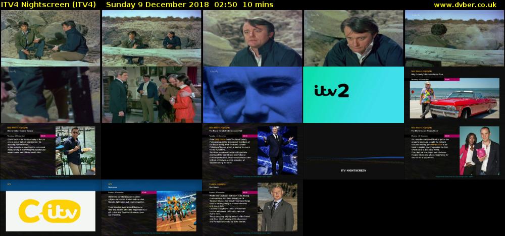 ITV4 Nightscreen (ITV4) Sunday 9 December 2018 02:50 - 03:00
