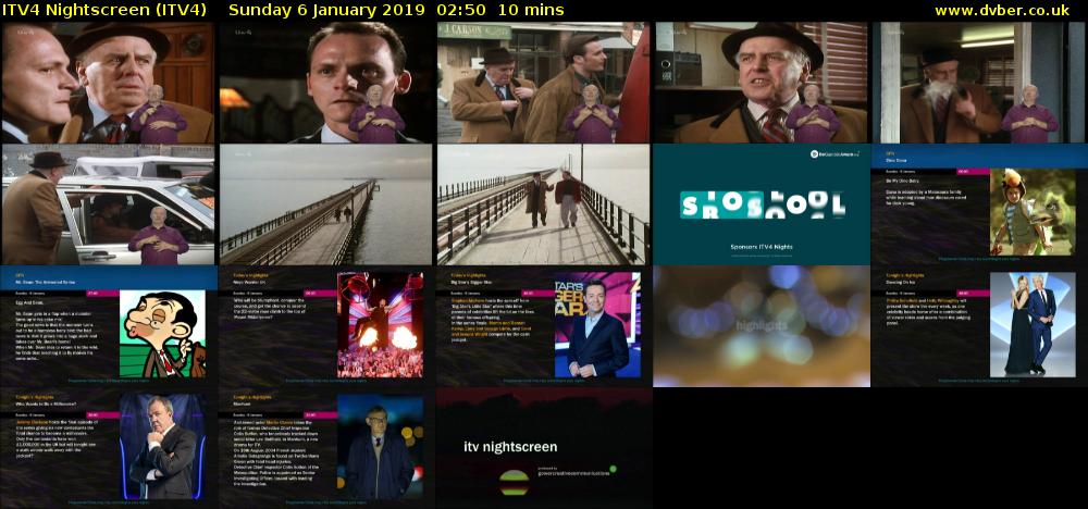 ITV4 Nightscreen (ITV4) Sunday 6 January 2019 02:50 - 03:00