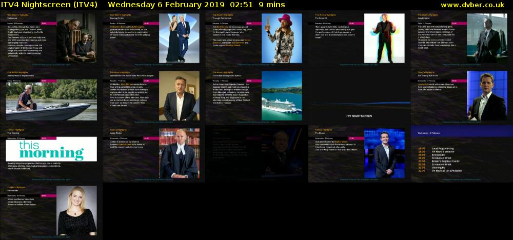 ITV4 Nightscreen (ITV4) Wednesday 6 February 2019 02:51 - 03:00