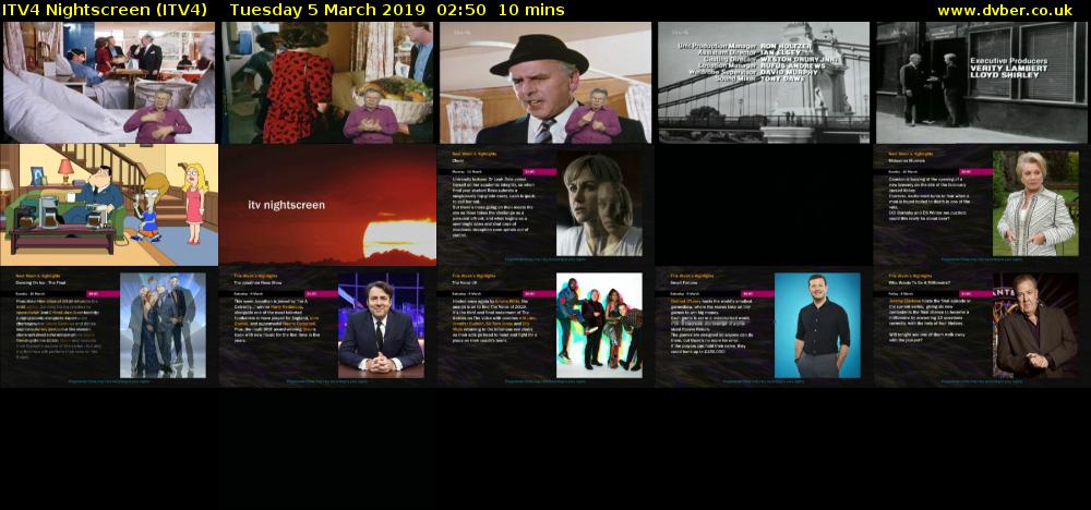 ITV4 Nightscreen (ITV4) Tuesday 5 March 2019 02:50 - 03:00