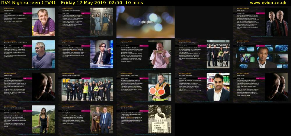 ITV4 Nightscreen (ITV4) Friday 17 May 2019 02:50 - 03:00