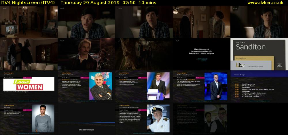 ITV4 Nightscreen (ITV4) Thursday 29 August 2019 02:50 - 03:00