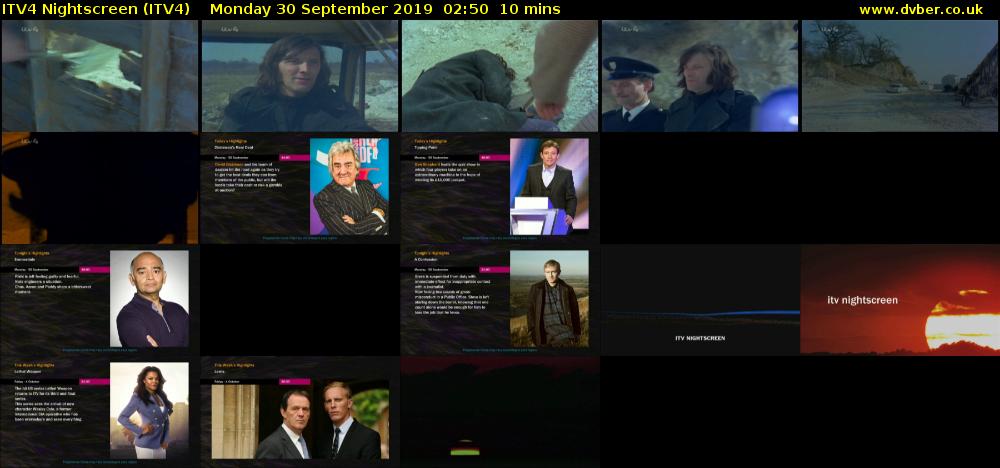 ITV4 Nightscreen (ITV4) Monday 30 September 2019 02:50 - 03:00