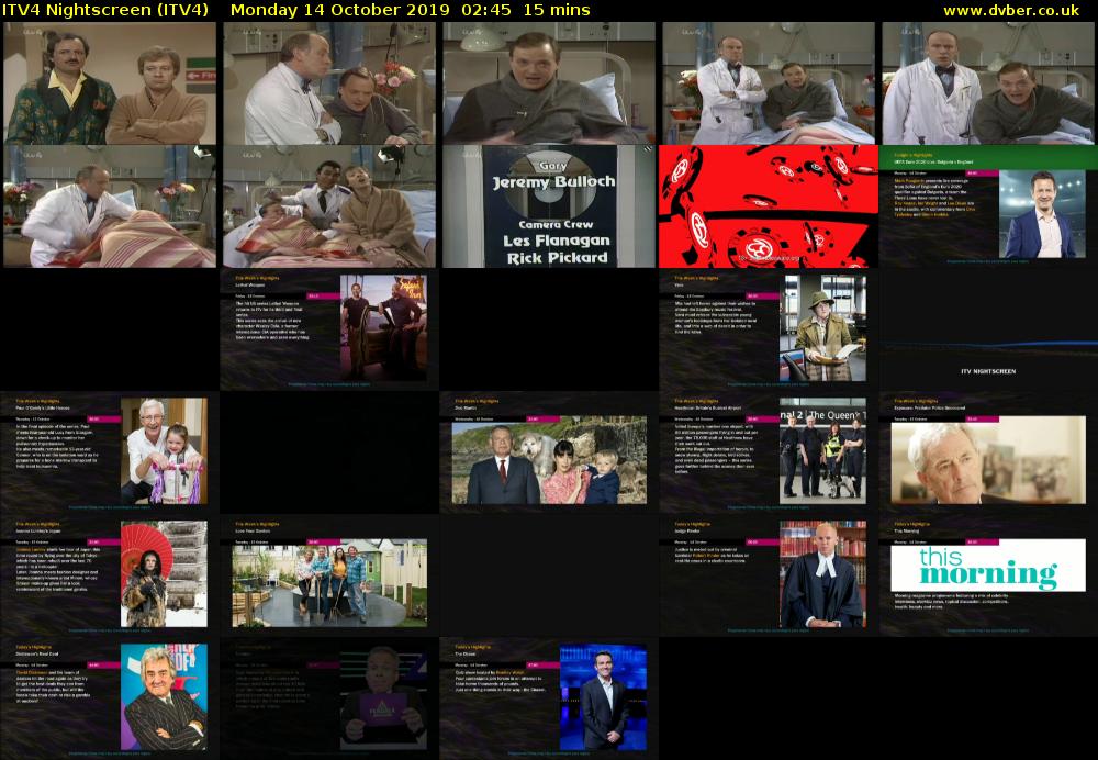 ITV4 Nightscreen (ITV4) Monday 14 October 2019 02:45 - 03:00