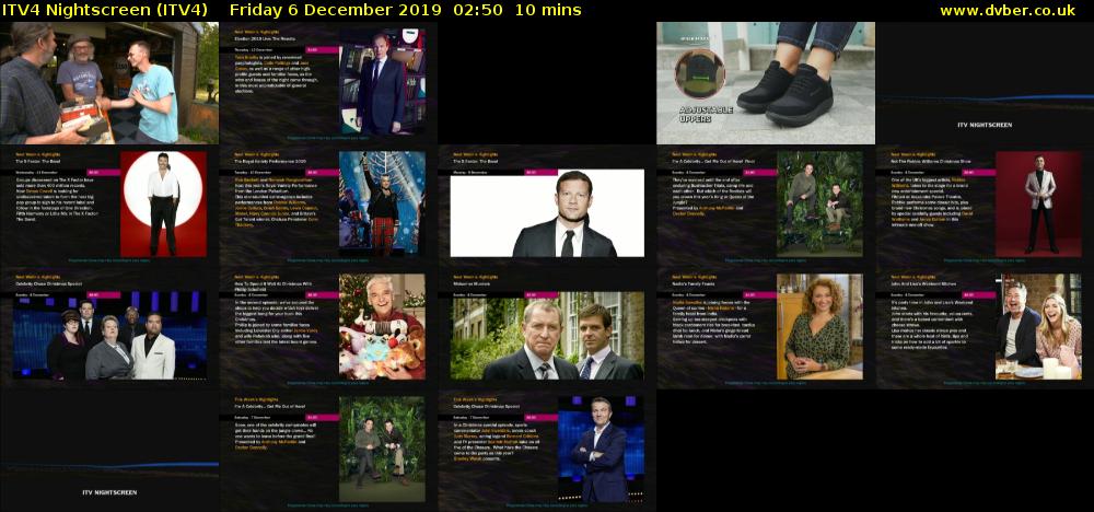ITV4 Nightscreen (ITV4) Friday 6 December 2019 02:50 - 03:00
