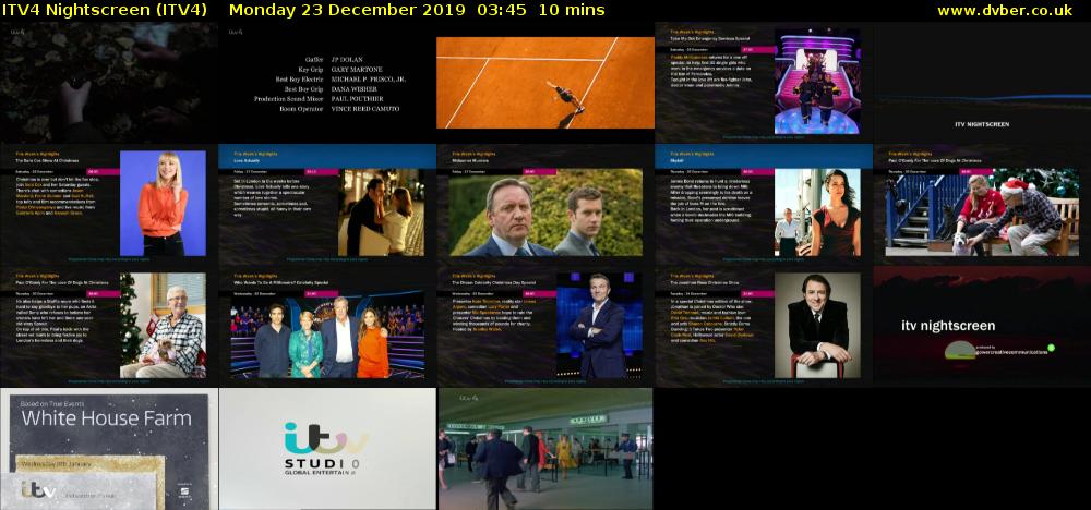 ITV4 Nightscreen (ITV4) Monday 23 December 2019 03:45 - 03:55
