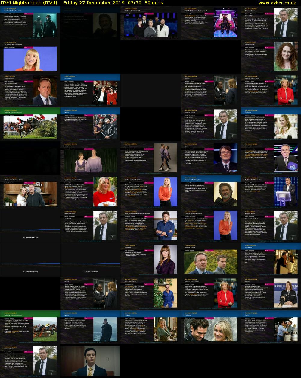 ITV4 Nightscreen (ITV4) Friday 27 December 2019 03:50 - 04:20